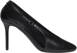 100mm Oblique leather pumps