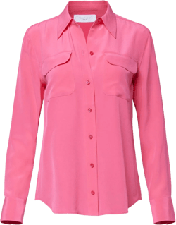 flap-pocket silk shirt