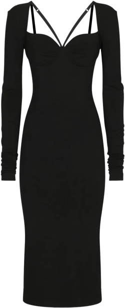 long-sleeve midi dress