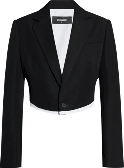 Raw-finish Blazer In Black