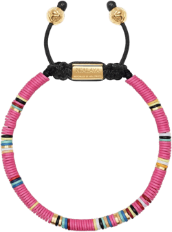 logo-plaque beaded bracelet