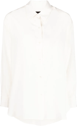 sheer silk long-sleeved shirt