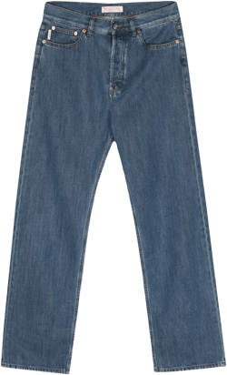 straight-leg washed jeans