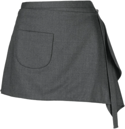 draped virgin wool-blend mini skirt