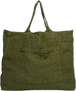 weekend linen tote bag