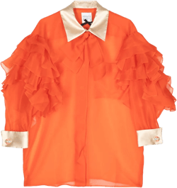 ruffled silk shirt