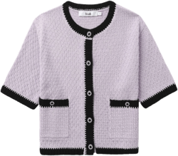 pointelle-knit cardigan