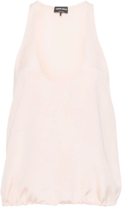 elasticated hem silk sleeveless top