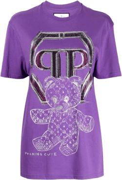 Teddy bear-print cotton T-shirt 