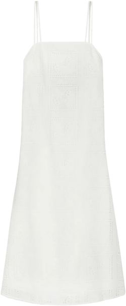 eyelet-detail midi dress