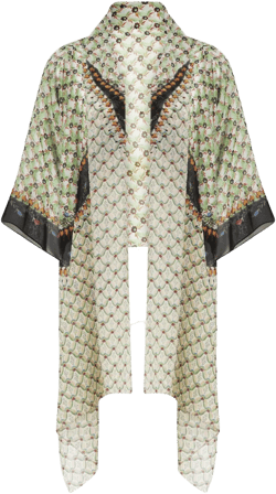 floral-print silk shrug shawl