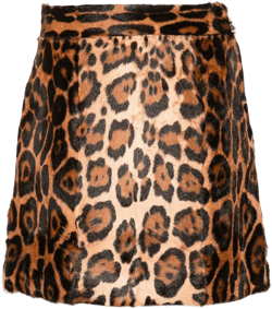 leopard-print mini skirt