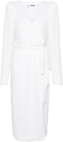 sequined midi wrap dress