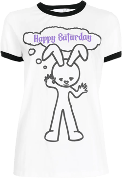 happy sunday-print T-shirt