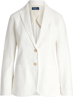 linen single-breasted blazer