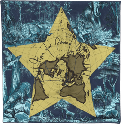 1990 Dior Around The World silk scarf