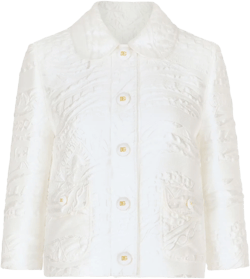 brocade rounded-collar jacket