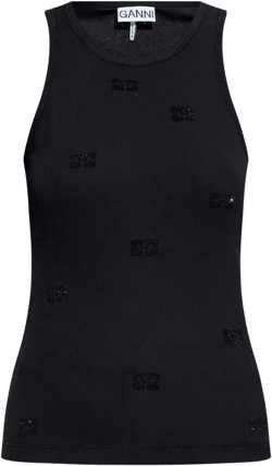 rhinestone-embellished tank top