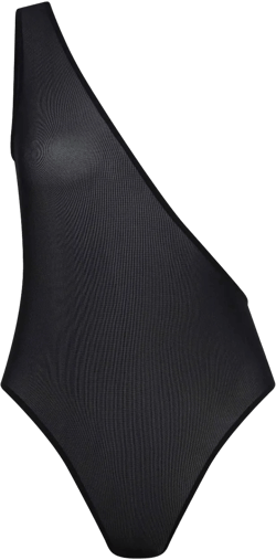 one-shoulder mesh swimsuit