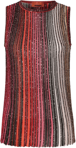 sequin-embellished striped vest