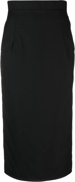 twill-weave pencil skirt