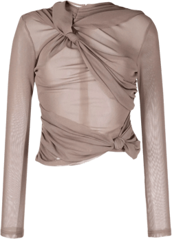 knot-detail long-sleeve top