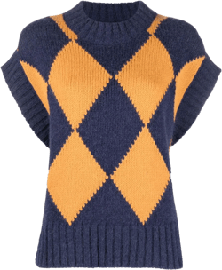 argyle intarsia-knit vest