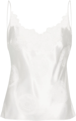 lace-trim silk tank top