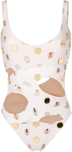 graphic-print cut-out one-piece swimsuit