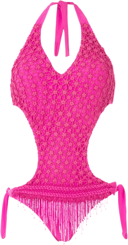 embroidered cut-out one-piece