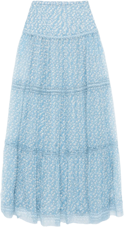 valencienne lace-detail maxi skirt