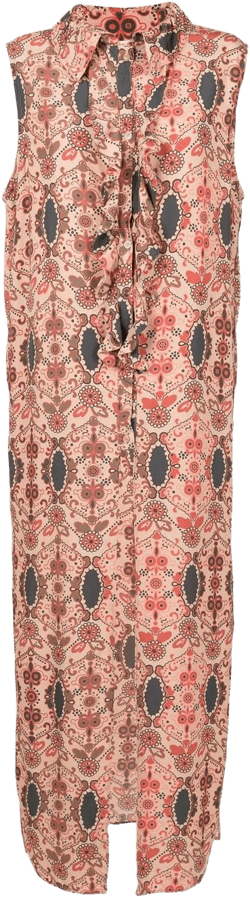 floral-print sleeveless shirt dress