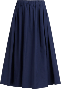A-line cotton midi skirt