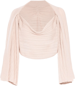 draped-sleeves cowl-neck top