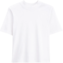 mock-neck T-shirt