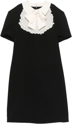 jabot-collar crepe mini dress
