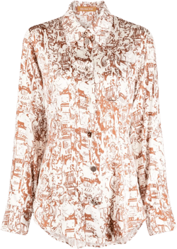 Kora printed silk-blend blouse
