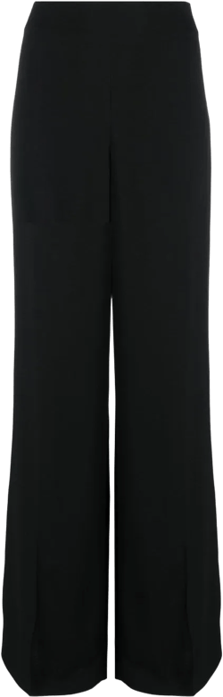 high-waisted flared trousers