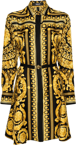 Heritage baroque-print silk minidress