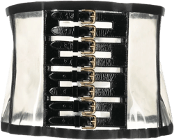 2000s patent leather corset belt