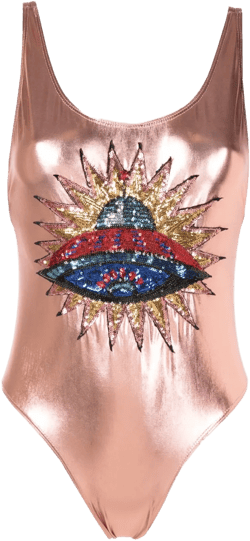 Carnaval/Festival sequin-embellished metallic one-piece