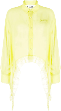 logo-print transparent blouse