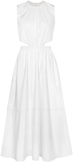 cut-out poplin midi dress
