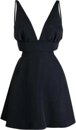 oversize-bow plunging V-neck dress