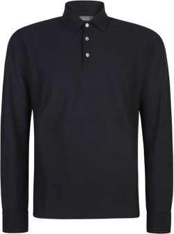 long-sleeved cotton polo shirt
