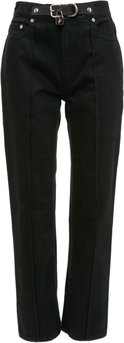 padlock-detail slim-fit jeans