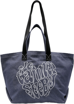 Je T'aime denim tote bag