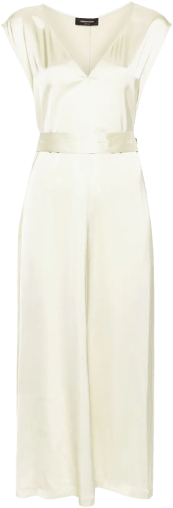 belted satin midi dress