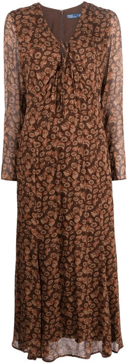 floral-print A-line maxi dress