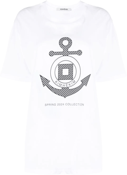 anchor-print cotton T-shirt